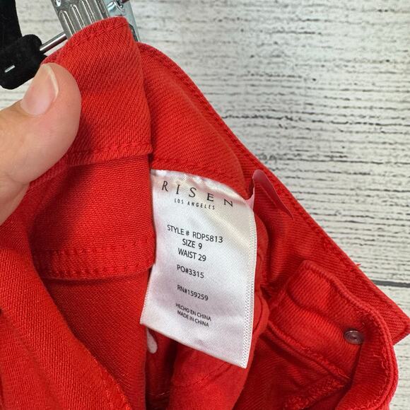 Vibrant Red Straight Leg Jeans - Picture 10 of 11